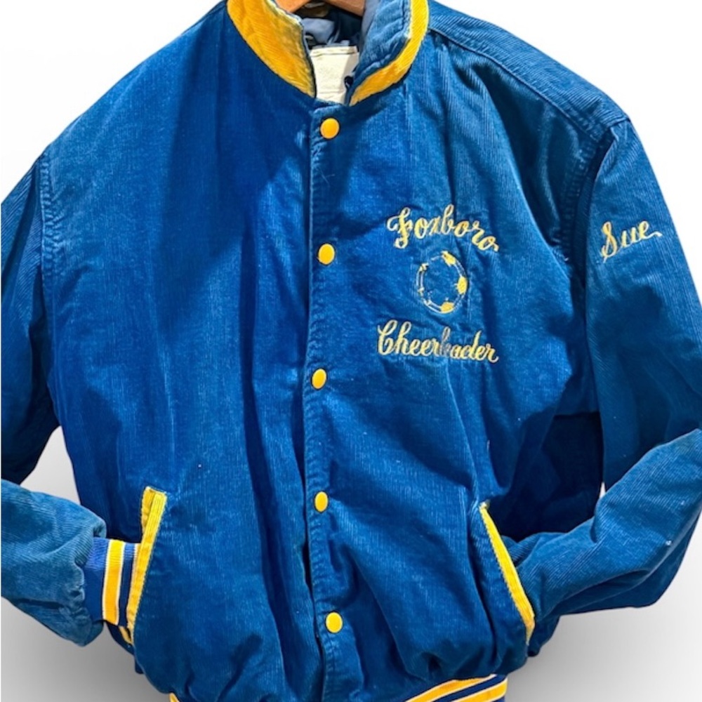 Vintage 70’s 80’s Varsity Cheerleader corduroy highschool jacket FOXBORO MASS